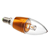 Dimmable E14 1W 90LM 3000-3500K Warm White Light Golden Shell LED Candle Bulb (220V)