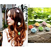 Vrouwen Sweet Pure Color Solid Rose Hair Clip