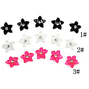 20PCS 3D Resin Finger Nail Decorations Floral Diamond-Studded (Assorted Color)