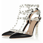 Fashion Leather Stiletto Heel Sandals With Rivet Party / Evening Shoes