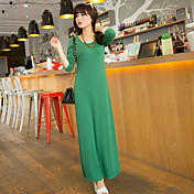 Kvinders Solid Color Maxi Bodycon Dress