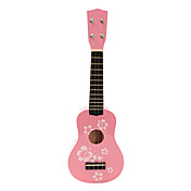 Patrón de flores Plywood Ukulele Soprano para niños (Rosa)