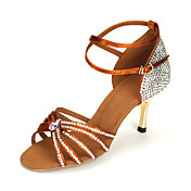 Women's Satin Ankle Strap Latin / Ballroom Dance Shoes With Rhinestone (More Colors)