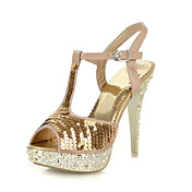 Fantastiske Sequin Stiletto hæl peep toe sandaler parti / kveld sko (flere farger)