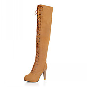 Fabulous Leatherette/Suede Stiletto Heel Over The Knee Boots/Lace-Ups Party / Evening Shoes (More Colors)