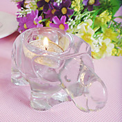 Glass Elephant Candle Holder