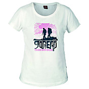 Women's Fashionable Printing Round Collar T-shirts(White)