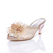 Elegant Tulle Low Heel Sandals With Rhinestone Party/Evening Shoes (More Colors)