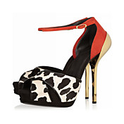 Fashion Patent Leather Stiletto Heel Peep Toe Split Joint Party / Evening Shoes