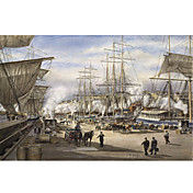 Printed Art Landscape The Green St. Wharf by Stanton Manolakas