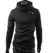 Man's Inclined Zipper Hoodie with Cap(Assorted Colors)