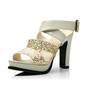 Shining PU Chunky Heel sandaler med paljetter og fest / kveld sko (flere farger)