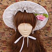 Handmade Blanc Coton Pays Lolita Bonnet