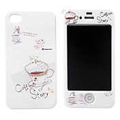 Cup Pattern Hard Full Body Case for iPhone 4/4S