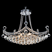 240W Crystal Modern Pendant Light with 6 Lights in Umbrella Feature
