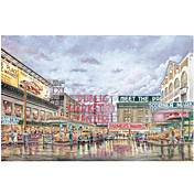 Printed Art Landscape Pike Place Market by Stanton Manolakas