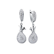 Gorgeous platinert krystall øredobber (bredde * lengde 12mm * 39mm)