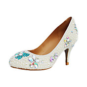 Gorgeous Patent Leather Stiletto Heel Pumps With Imitation Pearl Bowknot Party / Evening Shoes