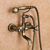 Antique Inspired Tub Faucet with Hand Shower (Antique Brass Finish)