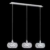120W Modern Pendant Light with 3 Lights and Metal Lantern-shaped Shades Down Covered in Metal Cylinder Decor