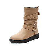 Stylish Leatherette Platform Heel Mid-Calf Boots With Buckle Party/Evening Shoes(More Colors)