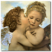 Gedruckt Leinwand Kunst Vintage Bouguereau, Engel und Putten von Vintage Apple-Sammlung mit gestreckten Rahmen