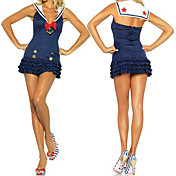 Navy Blue Polyester Dress Sailor Uniform (2 Pieces)