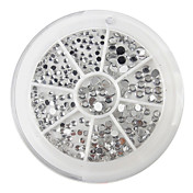 240PCS 1.5mm-3m m del arte del clavo de plata de formas mixtas de acrílico Rhinestone