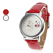Donne e Cherry stile pu analogico al quarzo orologio da polso della ragazza (colori assortiti)