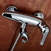 Contemporary Chrome Finish Centerset Wall Mount Tub Faucet