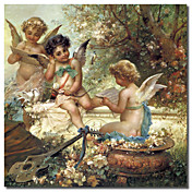 Gedruckt Leinwand Kunst Vintage Cherubim Im Wald von Vintage Apple-Sammlung mit gestreckten Rahmen