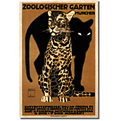 Gedruckt Leinwand Kunst Vintage Zoo Big Cats von Vintage Apple-Sammlung mit gestreckten Rahmen