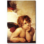 Gedruckt Leinwandbild Vintage klassische Cherub Zwei von Vintage Apple-Sammlung mit gestreckten Rahmen