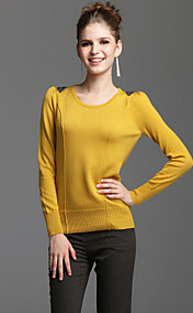 misto lana ts perline spalla facile indossare maglione (3 colori)
