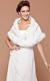 senza maniche finte nozze giacca di pelliccia da sposa / wrap (0061-pj5)