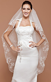 One-tier Tulle Waltz Veil With Scalloped Edge (More Colors Available)