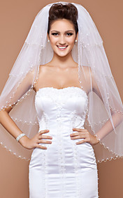 Four-tier Tulle Fingertip Wedding Veil With Scalloped Edge (More Colors Available)