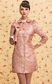 ts d'epoca tutto brillantini bavero del cappotto jacquard trench