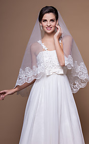 Gorgeous One-tier Elbow Wedding Veils With Lace Applique Edge (More Colors)