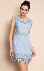 ts rendas de ponta e textura vestido justo de tweed