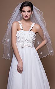 4 Layers Elbow Wedding Veil With Pencil Edge