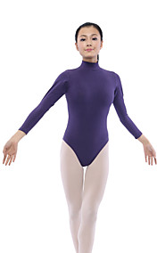 dancewear bomull / spandex ballett turtle-neck langermet leotard for damene