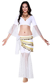 Dancewear Performance Algodón de cristal con monedas Belly Dance For Ladies Trajes Más colores