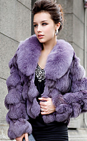 Long Sleeve Shawl Collar Fox Fur Casual/Office Jacket (More Colors)