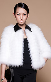 3/4 Sleeve Point Collar Raccoon Fur Casual/Office Jacket (More Colors)
