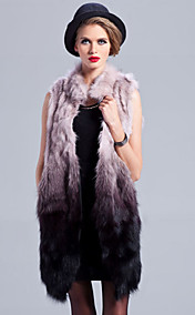 Standing Collar Fox Fur Casual/Party Vest (More Colors)