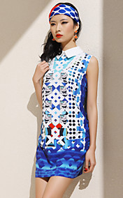 TS puntkraag Print mouwloze jurk