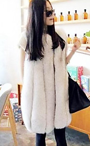Brilliant Collarless Blue Fox Fur Casual/Party Vest