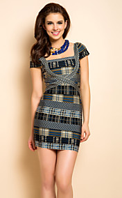 TS Jacquard Bodycon Bandage Dress