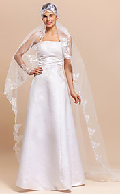 Élégant 1 couche de tulle chapelle voile de la mariée avec des finitions / dentelle Applique bord